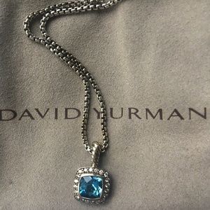 Petite Albion Pendant with Blue Topaz and Diamonds